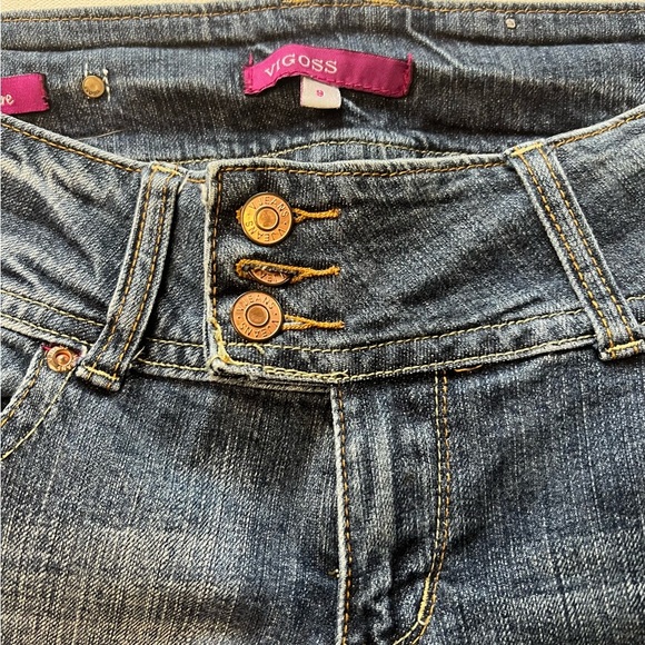 EUC Women's Vigoss Dark Blue Flare Jeans Size 9/32" Inseam Super Nice (A2) - Picture 4 of 13